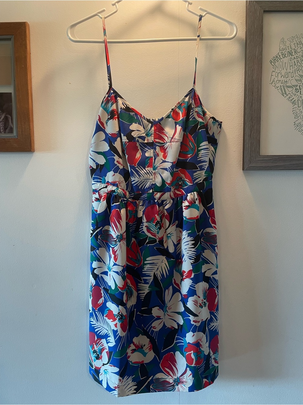 J. Crew Floral Spaghetti-Strap Summer Dress